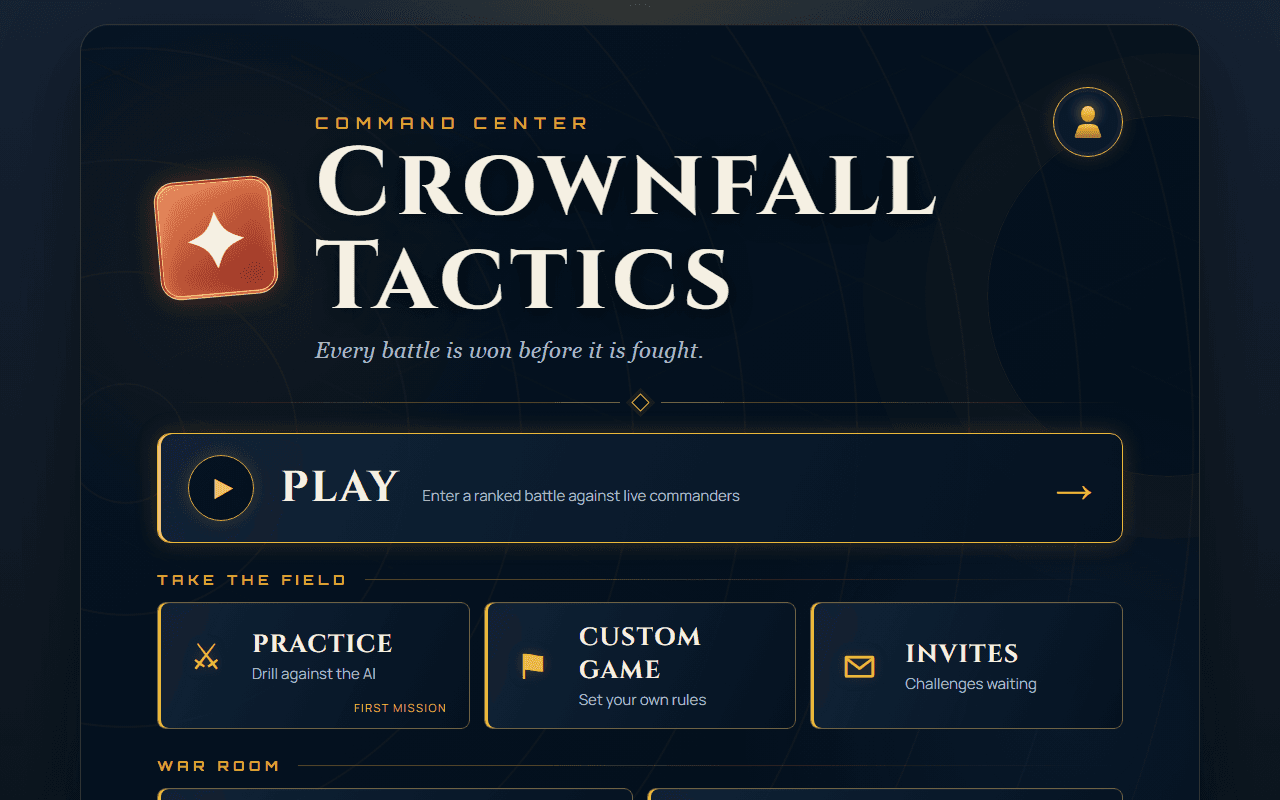 Crownfall Tactics Command Center